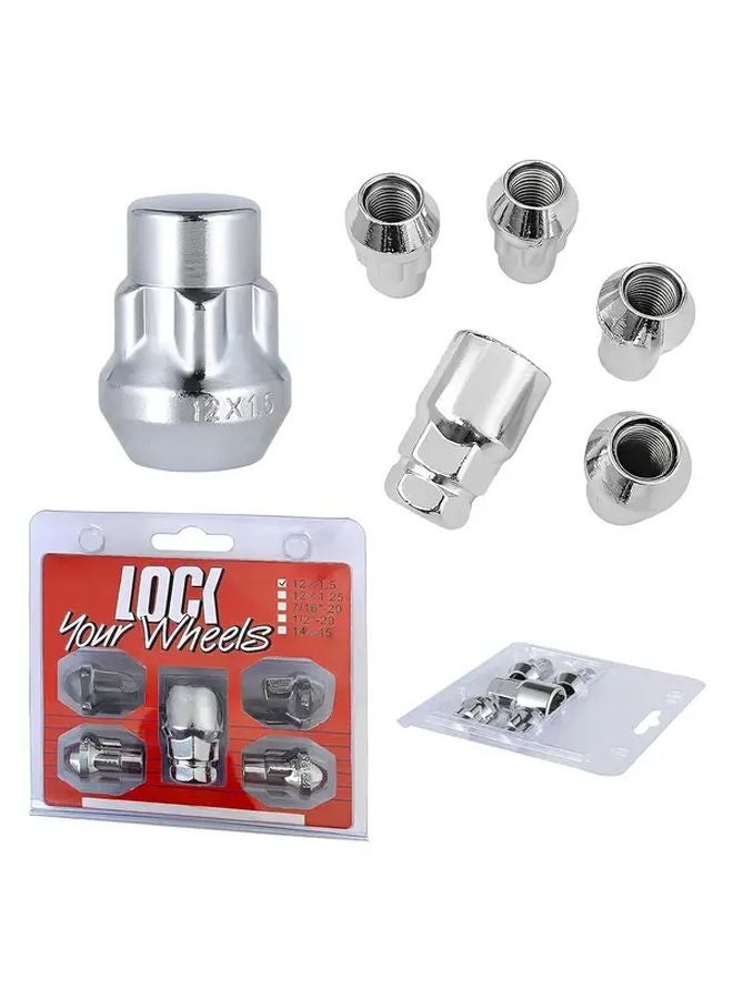 Set Of 5 M12 x 1 5 Locking Wheel Nuts Anti Theft Key Kit For Ford Toyota Nissan - Image 3