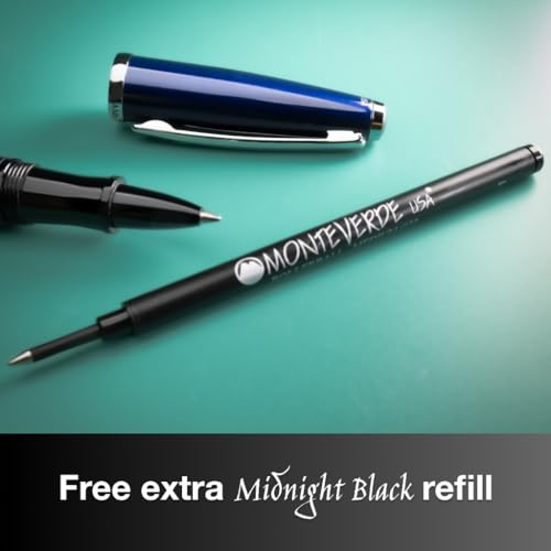 Monteverde USA Aldo Domani Rollerball Pen with Refill Gift Set (Blue) - Premium pen for Men & Women, Perfect for Office, Business, School, Gifts, Journaling, Autographs - Image 2