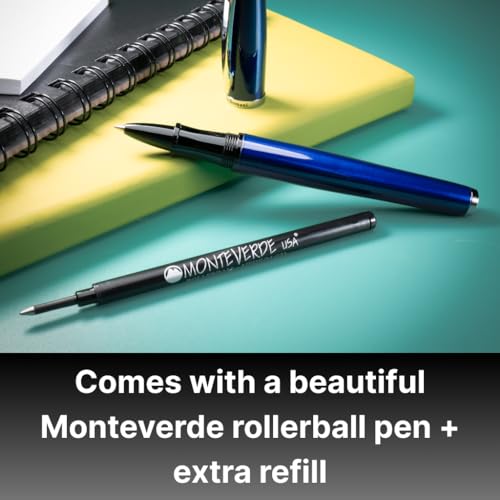 Monteverde USA Aldo Domani Rollerball Pen with Refill Gift Set (Blue) - Premium pen for Men & Women, Perfect for Office, Business, School, Gifts, Journaling, Autographs - Image 5