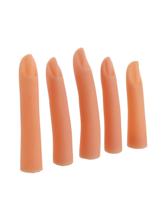 Pokinge 5Pcs Silicone Practice Fingers,Fake Nail Training Finger Soft Realistic Joint Nail Practice Fingers Manicure False Fingers for Hand Nail Art Training Display Tools - Image 4