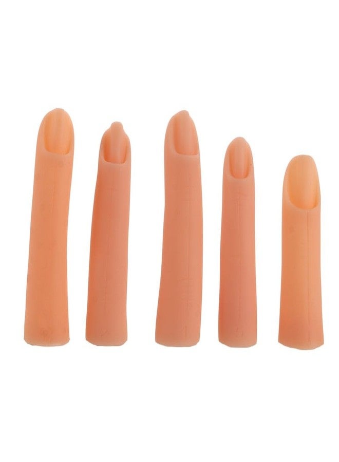 Pokinge 5Pcs Silicone Practice Fingers,Fake Nail Training Finger Soft Realistic Joint Nail Practice Fingers Manicure False Fingers for Hand Nail Art Training Display Tools - Image 1
