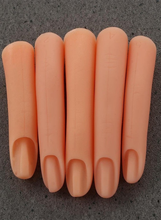 Pokinge 5Pcs Silicone Practice Fingers,Fake Nail Training Finger Soft Realistic Joint Nail Practice Fingers Manicure False Fingers for Hand Nail Art Training Display Tools - Image 5