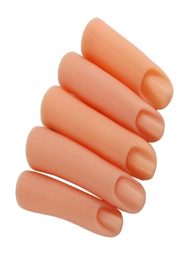 Pokinge 5Pcs Silicone Practice Fingers,Fake Nail Training Finger Soft Realistic Joint Nail Practice Fingers Manicure False Fingers for Hand Nail Art Training Display Tools - Image 3