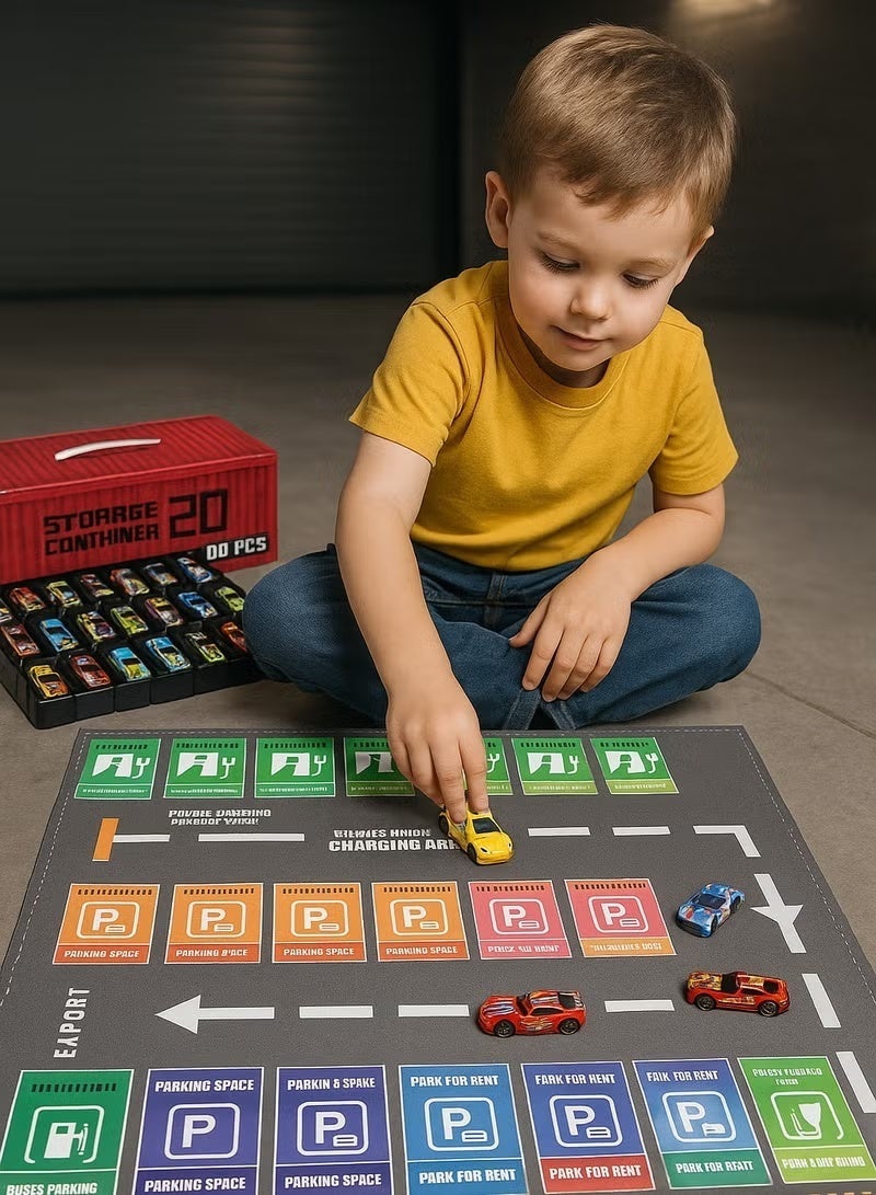 باكا رابيت مجموعة ألعاب سيارات مصبوبة للأطفال - 48 سيارة معدنية صغيرة فريدة مع حقيبة تخزين في المرآب - لعبة تعليمية وممتعة للأولاد والبنات من سن 3 سنوات فما فوق - Image 4