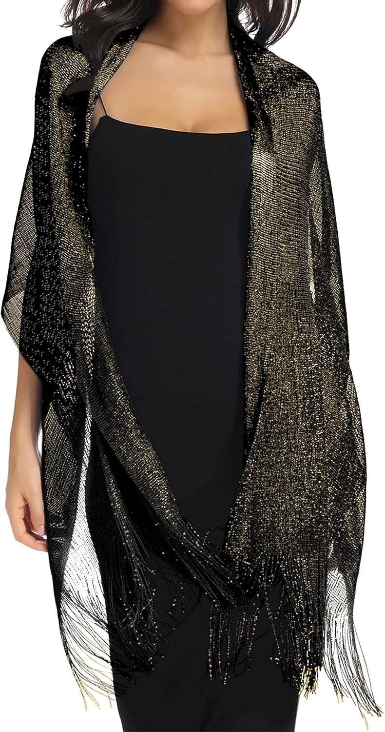 Rheane Shawls and Wraps for Evening Dress, Sparkle Shawls for Women with Buckle - Elegant Wedding Party Formal Shoulder Wrap - Image 3