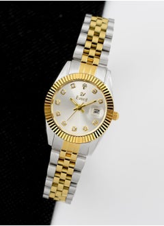 Gold silver bracelet with pearl dial