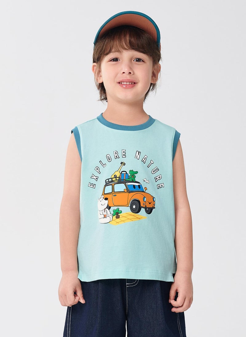 Balabala Toddler Boy Wide shoulder sleeveless shirt  - Image 1