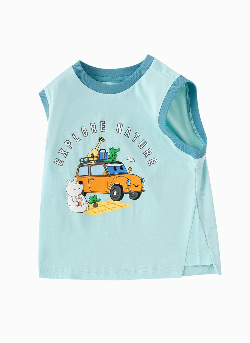 Balabala Toddler Boy Wide shoulder sleeveless shirt  - Image 4