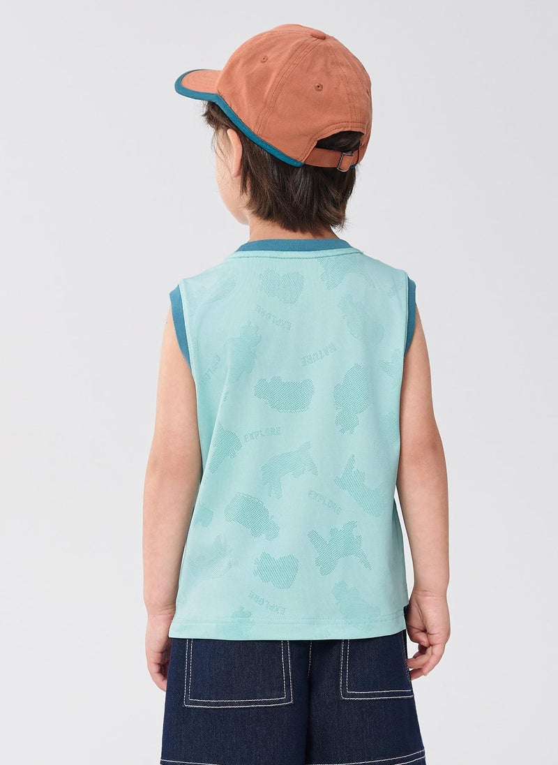 Balabala Toddler Boy Wide shoulder sleeveless shirt  - Image 3