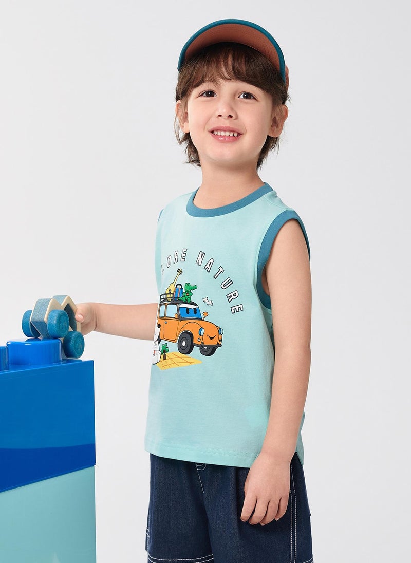 Balabala Toddler Boy Wide shoulder sleeveless shirt  - Image 2