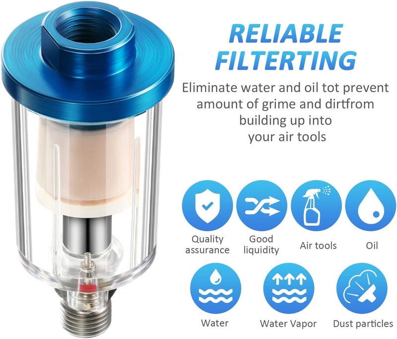 Kawn Mini Air Oil Water Separator Filter for Compressor Spray Paint Tool 1/4 - Image 5