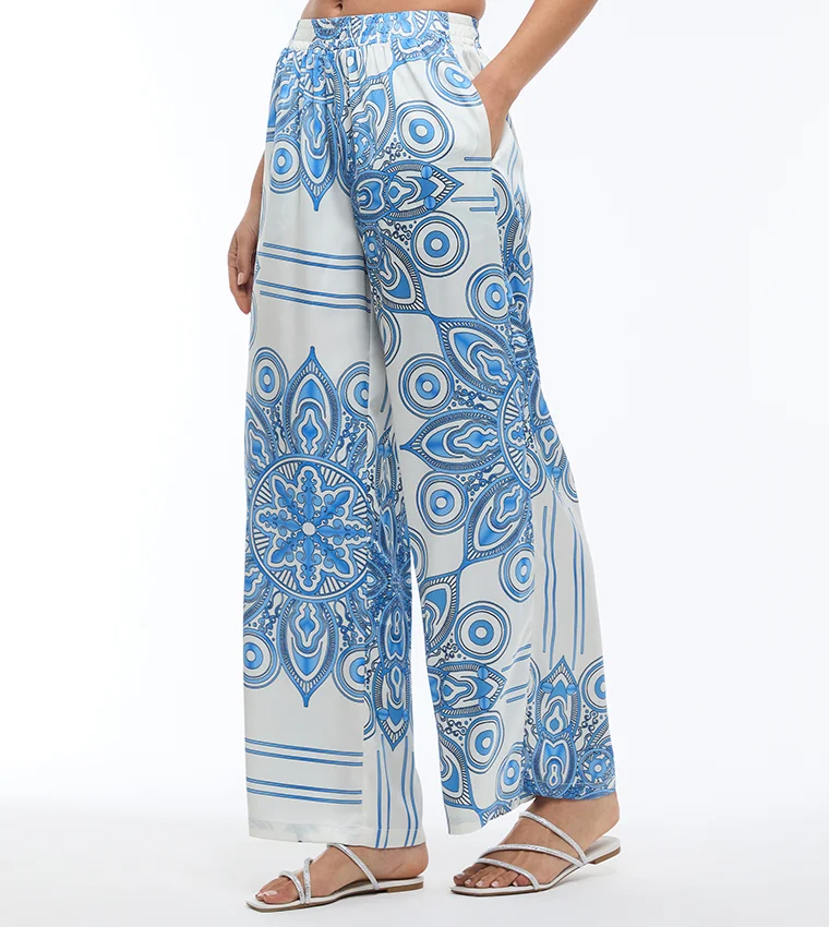 بي سي بي جي BCBG PORCELIN PRINT CHIFFON PANTS