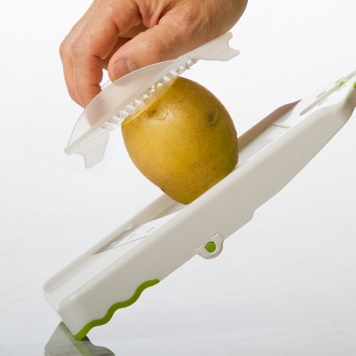 Progressive PrepSolutions Adjust-A-Slice & Julienne Mandoline, White & Green – Adjustable Slicer for Fruits and Vegetables - Image 5
