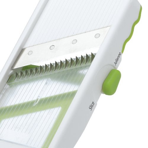 Progressive PrepSolutions Adjust-A-Slice & Julienne Mandoline, White & Green – Adjustable Slicer for Fruits and Vegetables - Image 4
