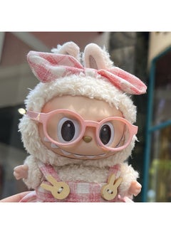 Arabest 17cm Labubu Macaron Figurine Keychain Candy-Pink Glasses (without dolls) 
