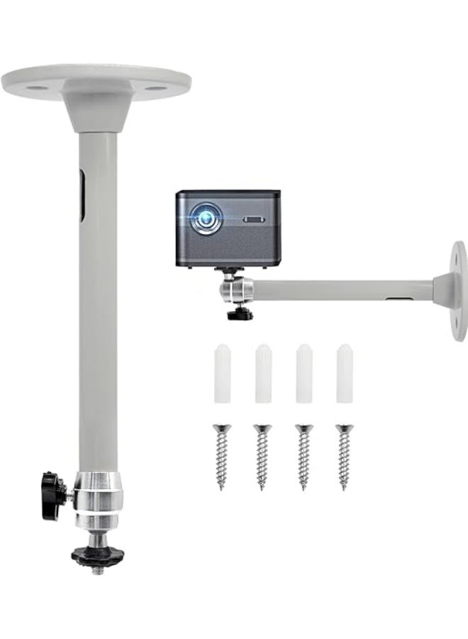 Mini Projector Wall & Ceiling Mount – 360° Rotating Bracket with 1/4" (6mm) Threaded Holes, 5 kg Capacity for Mini Projectors, Digital Cameras, Camcorders, SLRs - Image 1