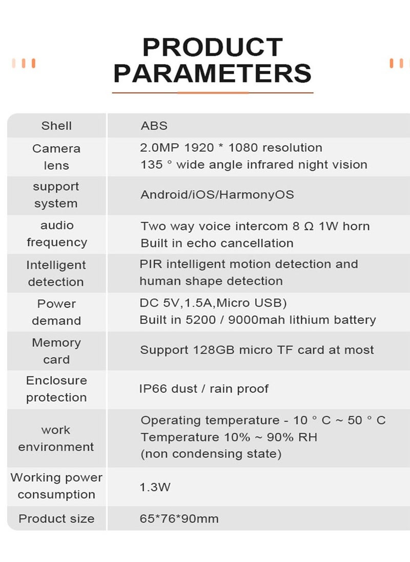 Mi VAZA - Smart Security Camera - 1080P - 6000mAh Battery  - Support Tuya, Alexa, Google - Support Micro SD Card - Image 1