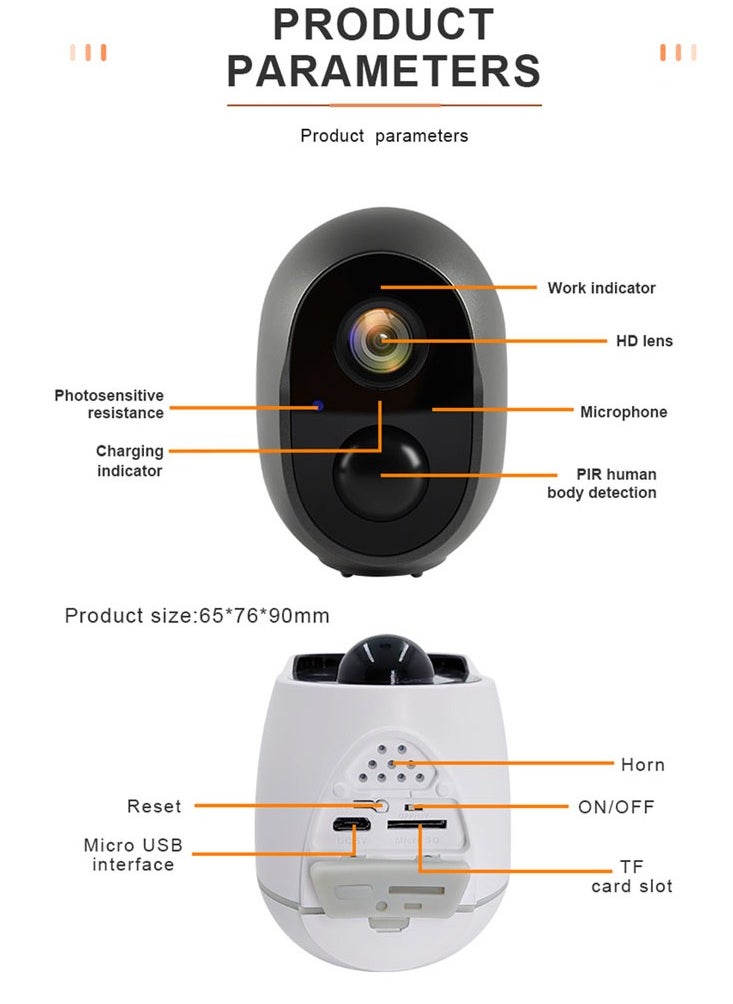 Mi VAZA - Smart Security Camera - 1080P - 6000mAh Battery  - Support Tuya, Alexa, Google - Support Micro SD Card - Image 1