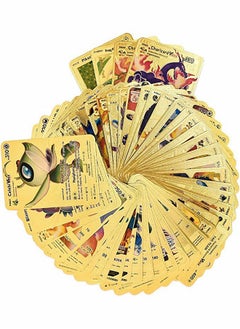 GROIC 55 Pack Gold Foil Cards Pokemon Cards Pokemon Cards Pokemon Board Game Rare Gold Cards V-Series Card Collection  - Image 2