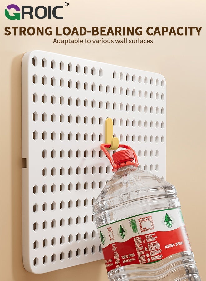 GROIC Pegboard Wall Organizer, 2PCS White Boards with Hooks and Shelves, Duty Peg Board for Walls Home, Garage Tool Storage, Office Organization, Craft Room, Kitchen, Pegboard Combination Kit - Image 4