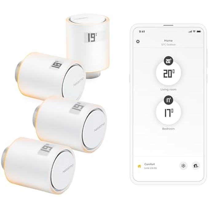 NETATMO NBU-4-NAV-EU 4 CONNECTED AND SMART RADIATOR VALVES, WHITE - Image 1