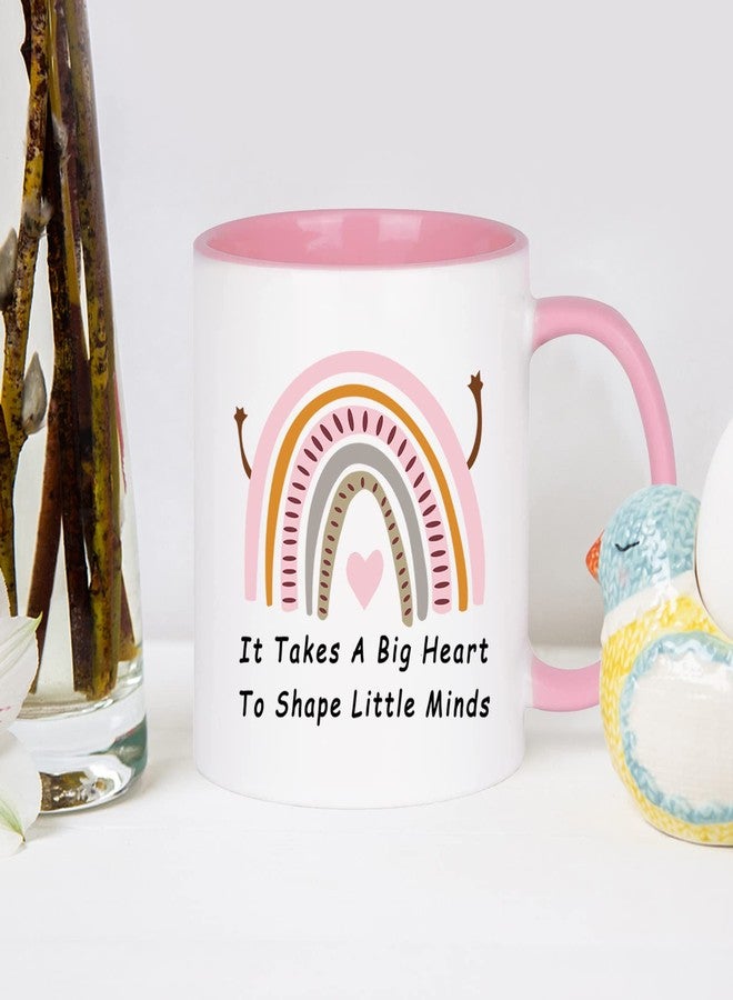 WENSSY Teacher Appreciation Gifts for Women Teacher Gifts Coffee Mug It Takes a Big Heart to Shape Little Minds Coffee Mug Appreciation Christmas Gifts for Teachers Gifts 11 Ounce Pink - Image 5
