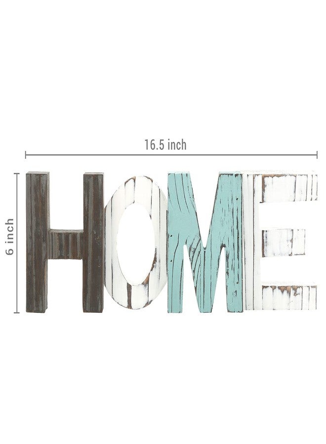 MyGift Rustic Multicolored Solid Wood HOME Cut Out Word Sign, Kitchen Framhouse Frestanding Decor, Mantel, Above Cabinet Decor - Image 5