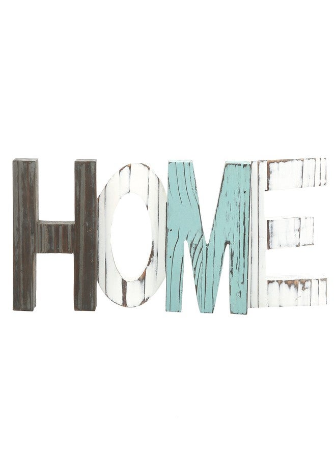 MyGift Rustic Multicolored Solid Wood HOME Cut Out Word Sign, Kitchen Framhouse Frestanding Decor, Mantel, Above Cabinet Decor - Image 1