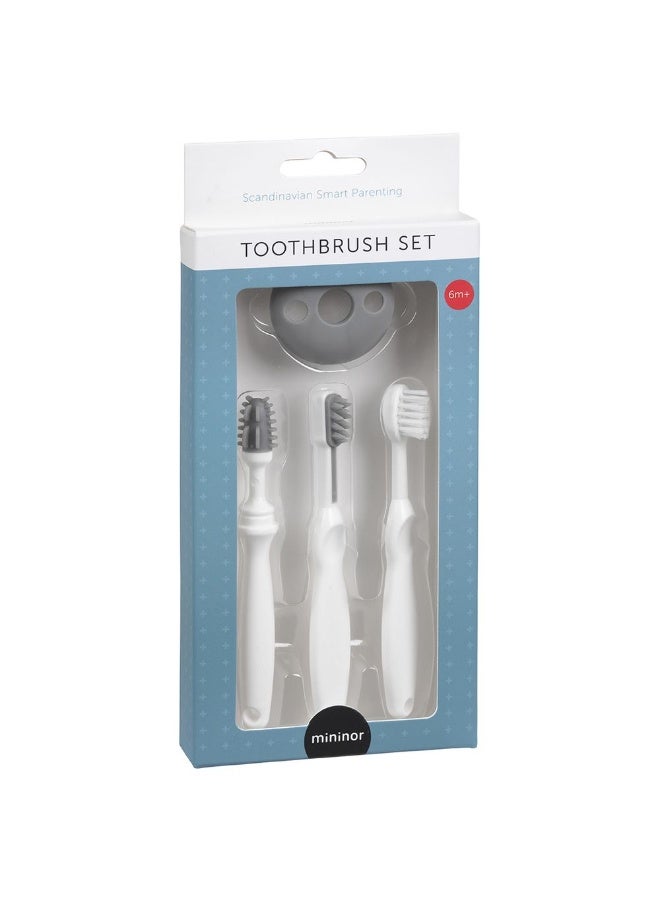 Mininor Toothbrush Set - White/Grey - Image 2