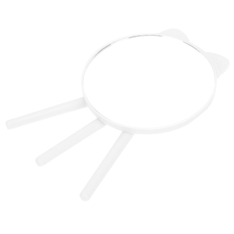 White Cat Ear Tripod Base Makeup Mirror with Comb Portable Tabletop Beauty Accessory - Image 2