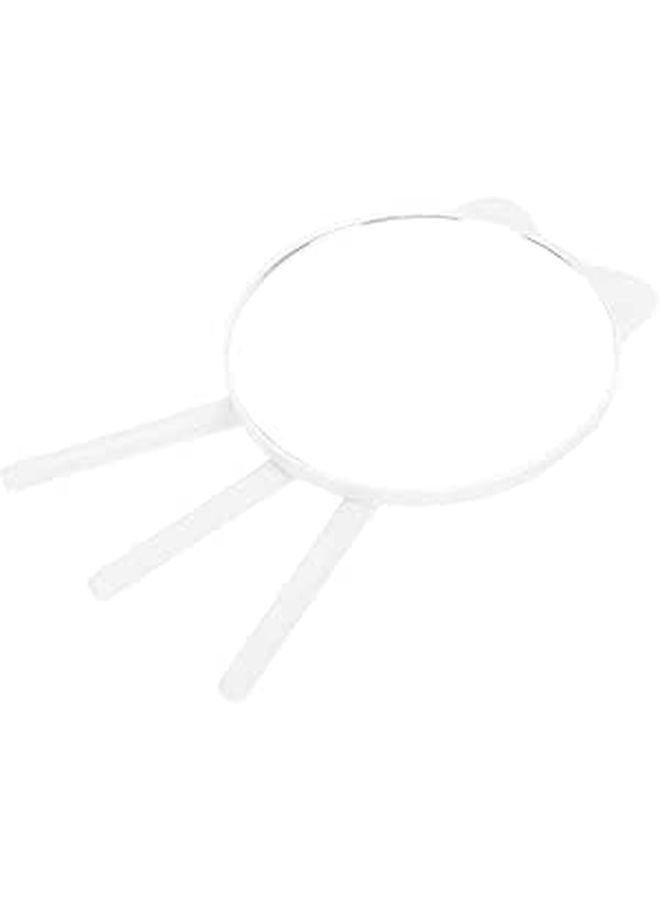 White Cat Ear Tripod Base Makeup Mirror with Comb Portable Tabletop Beauty Accessory - Image 1