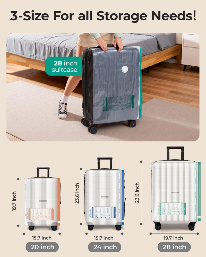 BAGSMART Vacuum Storage Bags for Travel with Rechargeable Air Pump, 18 Pack Portable Space Saver Bags for Travel & Home, Vacuum Compression Seal Bag for Clothing, Blanket, Duvets - Image 3