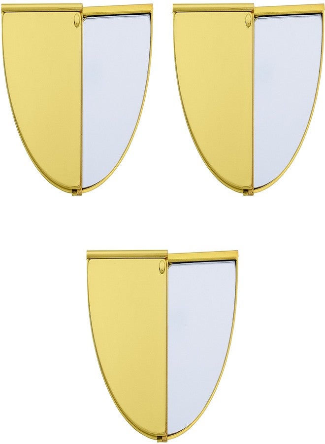 Stephanie Imports Set of 3 Pie Sector Shaped Sliding Compact Mirrors (Gold) - Image 3