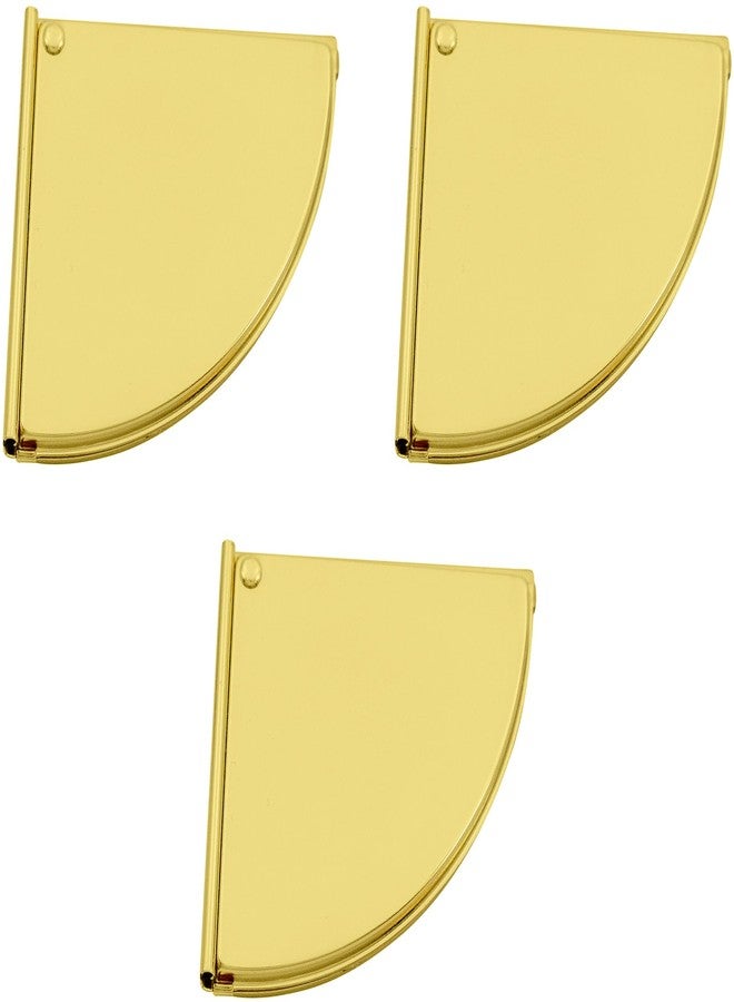 Stephanie Imports Set of 3 Pie Sector Shaped Sliding Compact Mirrors (Gold) - Image 2