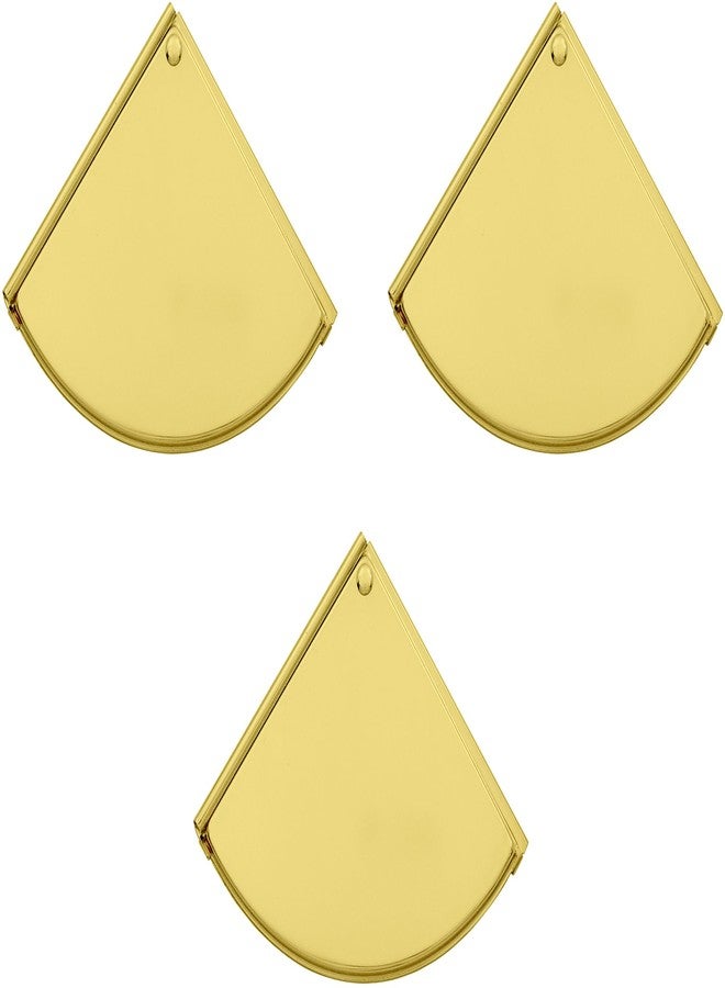 Stephanie Imports Set of 3 Pie Sector Shaped Sliding Compact Mirrors (Gold) - Image 1