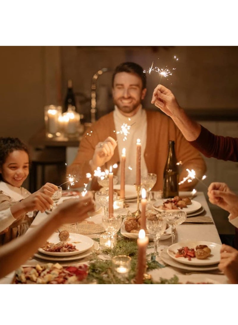 كلاسيك عبوة من 4 شموع عشاء مقاس 25 سم، خالية من العطور، بدون تنقيط، بدون دخان، حمراء - Image 2