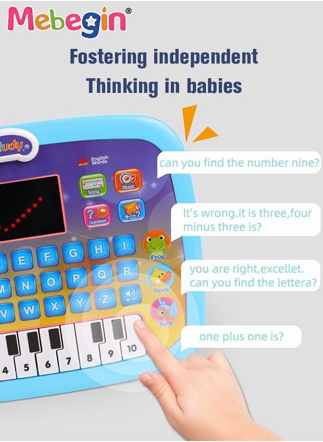 MEBEGIN - Kids Tablet Learning machine Pad Toy with A-to-Z Alphabet and 1-to-10 Numbers Piano Keys English Early Education Intelligent Story Machine Large-capacity Content Multi-functional Toy - Image 1