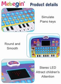 MEBEGIN Kids Tablet Learning machine Pad Toy with A-to-Z Alphabet and 1-to-10 Numbers Piano Keys English Early Education Intelligent Story Machine Large-capacity Content Multi-functional Toy  - Image 5