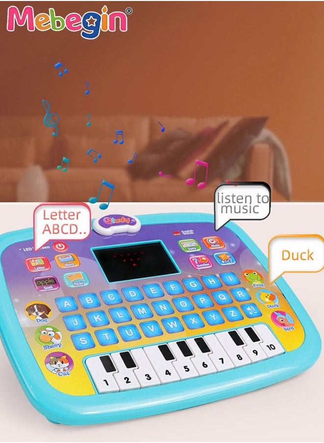 MEBEGIN - Kids Tablet Learning machine Pad Toy with A-to-Z Alphabet and 1-to-10 Numbers Piano Keys English Early Education Intelligent Story Machine Large-capacity Content Multi-functional Toy - Image 1