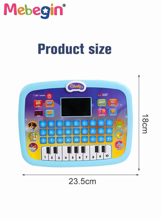 MEBEGIN - Kids Tablet Learning machine Pad Toy with A-to-Z Alphabet and 1-to-10 Numbers Piano Keys English Early Education Intelligent Story Machine Large-capacity Content Multi-functional Toy - Image 1