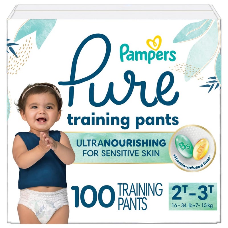 Pampers Pure Protection Training Underwear, Unisex, Size 2T3T, 100 Count, Premium, Hypoallergenic, Soft, Absorbent - Image 1