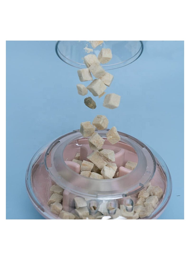 SYOSI UFO Shaped Interactive Toy, Treat Dispensing Dog Toy Pet Treat Dispenser Playful Canine Toy Interactive Dog Game  Rotating Food Puzzle for Dogs and Puppies, Dog Enrichment Toys(Pink) - Image 2