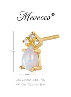 Mevecco Women Earrings Gold Stud 14K Gold Filled Small Simple Handmade Hypoallergenic Everyday Jewelry  - Image 4