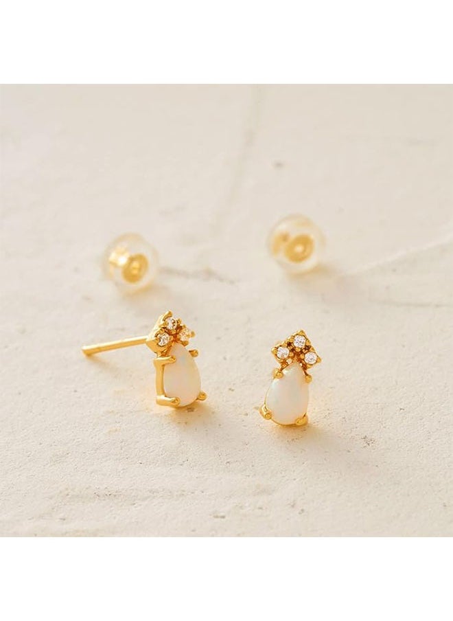 Mevecco - Women Earrings Gold Stud 14K Gold Filled Small Simple Handmade Hypoallergenic Everyday Jewelry - Image 1