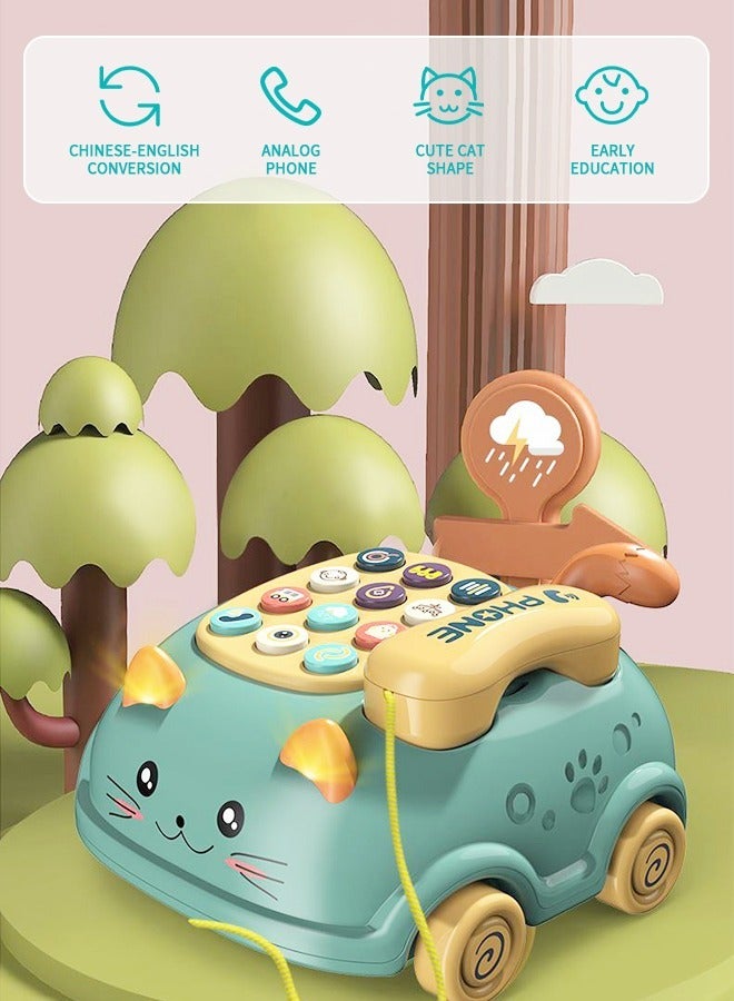 Cute Cat Musical Learning Toy for Kids - Baby Phone Early Education Landline Simulation - Image 2