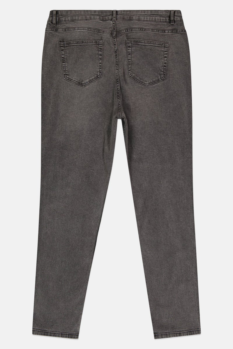 promod Women Skinny Fit Washed Stretchable Jeans, Washed Grey - Image 3