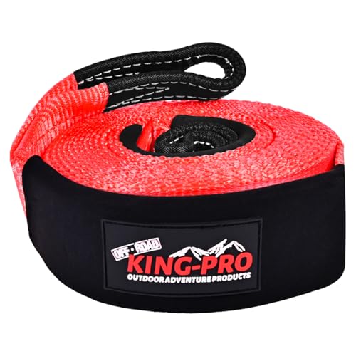 KING-PRO Recovery Snatch Strap 3" x 20ft, 33,000lbs Breaking Strength with 23% Elongation, 100% Nylon Kinetic Towing Strap with Storage Bag for Truck SUV ATV Off Road - Image 1