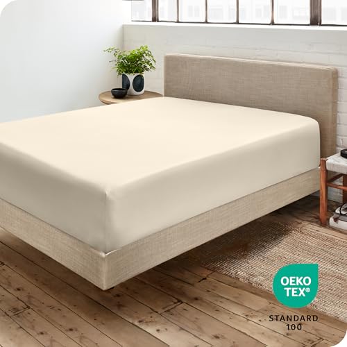 Bare Home Fitted Bottom Sheet Twin XL Size - Premium 1800 Microfiber - Ultra-Soft Hotel Luxury - Deep Pocket - Durable and Long Lasting (Twin XL, Sand) - Image 4