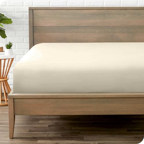 Bare Home Fitted Bottom Sheet Twin XL Size - Premium 1800 Microfiber - Ultra-Soft Hotel Luxury - Deep Pocket - Durable and Long Lasting (Twin XL, Sand) - Image 1