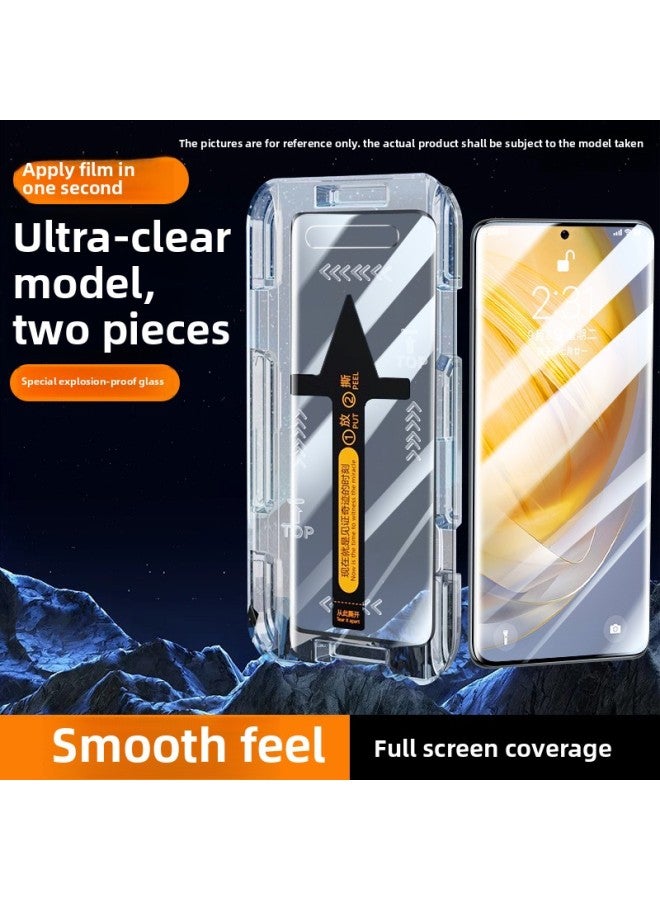 For Opporeno11 Tempered Film Reno10 Mobile Phone Film Rneo9pro Full Screen Coverage Opp7por-Colour:Second Sticker Warehouse★Ultra Clear 2 Pieces★Kunlun Explosion-proof Glass* Film Can Be Applied In One Second* Special For Those With Handicapped Hands-Size:OPPO Reno6 Pro+ - Image 1